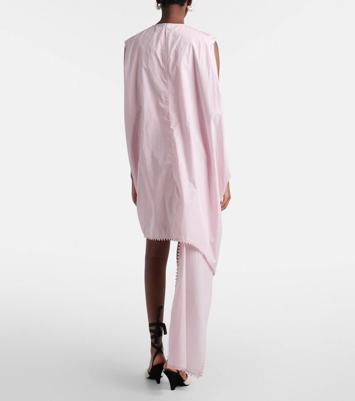 Jacquemus Traversin asymmetric cotton poplin minidress