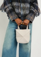Loewe Puzzle Fold Mini Leather Tote bag - Ivory - One Size