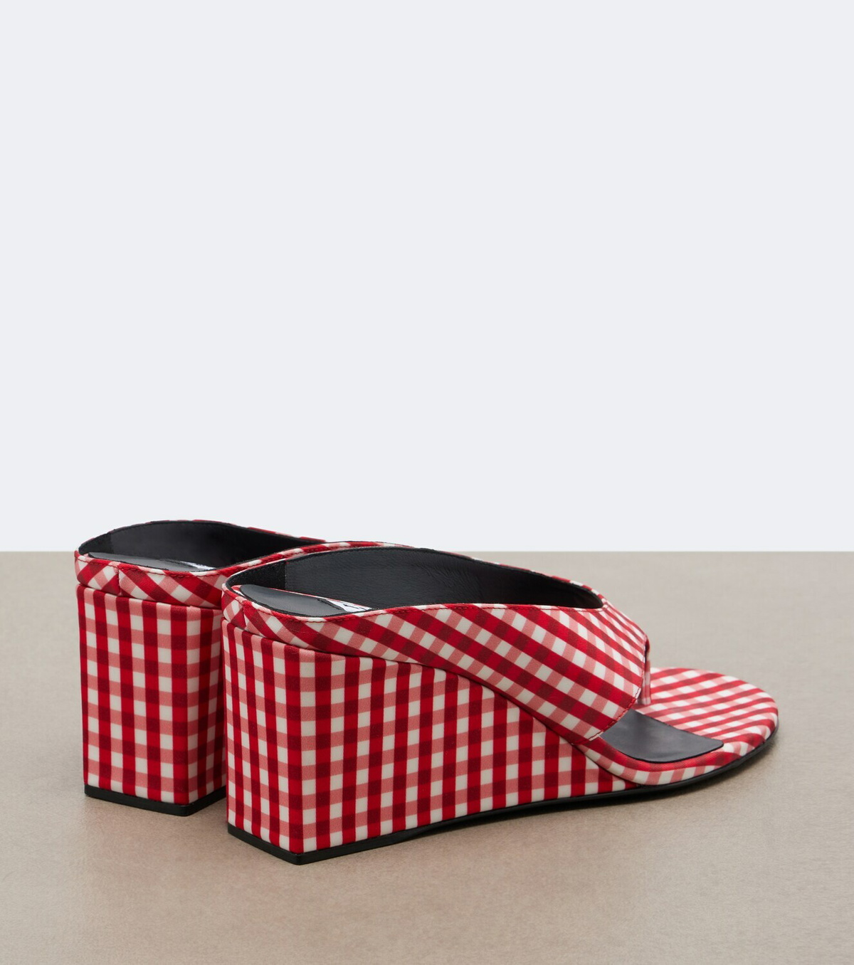 Alaïa Cube gingham wedge sandals