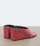 Alaïa Cube gingham wedge sandals