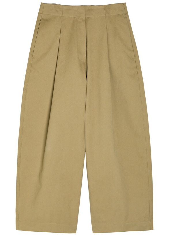 Photo: Studio Nicholson Peached Wide-leg Cotton-twill Trousers Tan