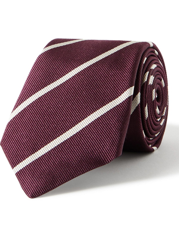 Photo: BRUNELLO CUCINELLI - 7cm Striped Silk-Jacquard Tie