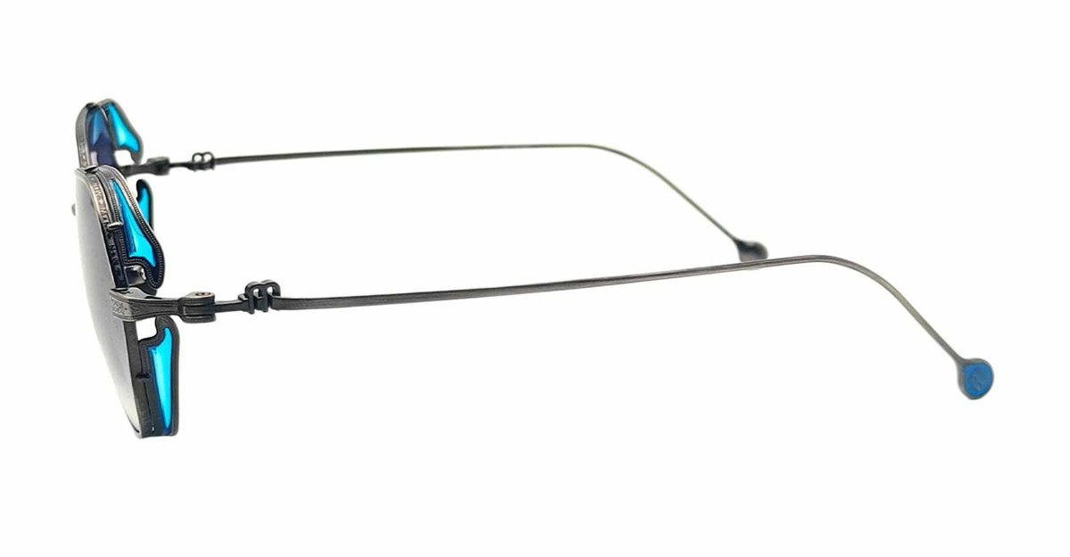 Matsuda M3153 - Antique Silver / Blue Grey Gradient Sunglasses