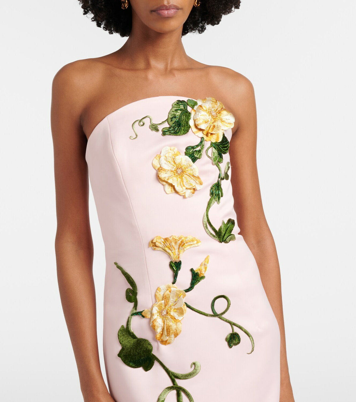 Leo Lin Ava floral-appliqué corset gown