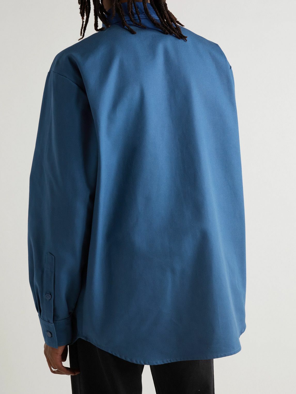Raf Simons - Logo-Appliquéd Cotton-Canvas Shirt - Blue Raf Simons
