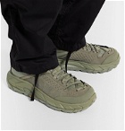 Hoka One One - Engineered Garments Tor Ultra 2 Rubber-Trimmed Leather and Nylon High-Top Sneakers - Green