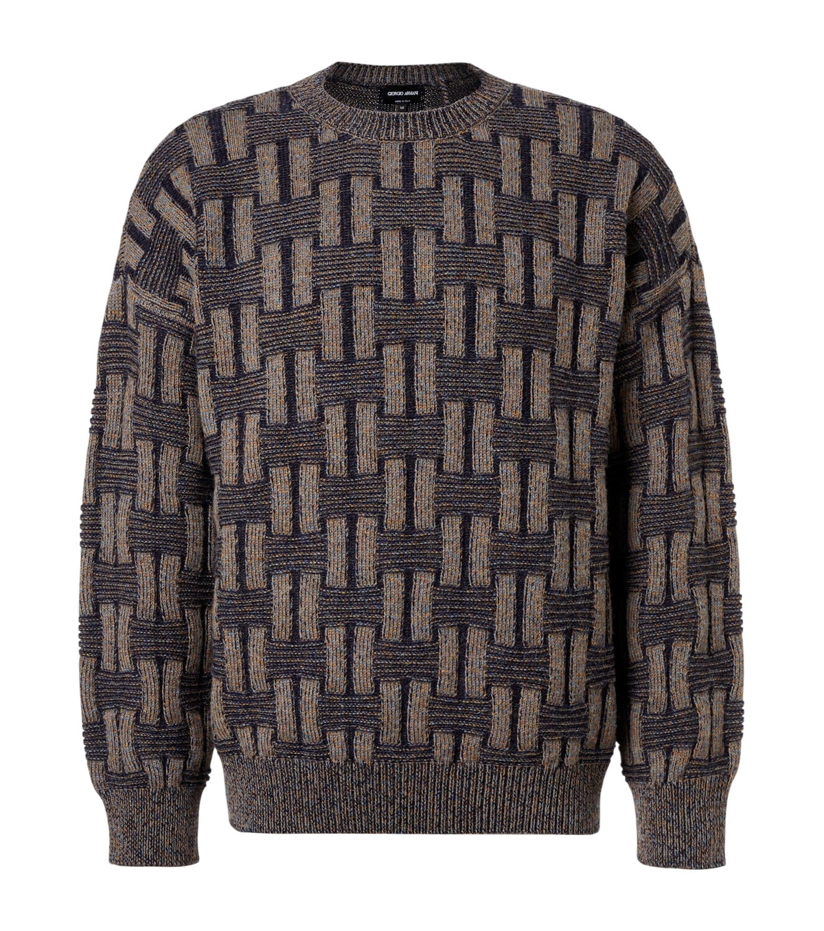 Giorgio Armani Logo intarsia virgin wool sweater Giorgio Armani
