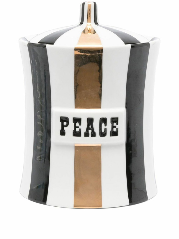 Photo: Jonathan Adler White Vice Peace Striped Canister