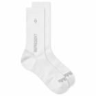 Represent Men's Team 247 Sock in White/Grey 