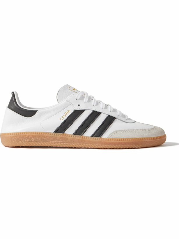 Photo: adidas Originals - Samba Decon Suede-Trimmed Leather Sneakers - White