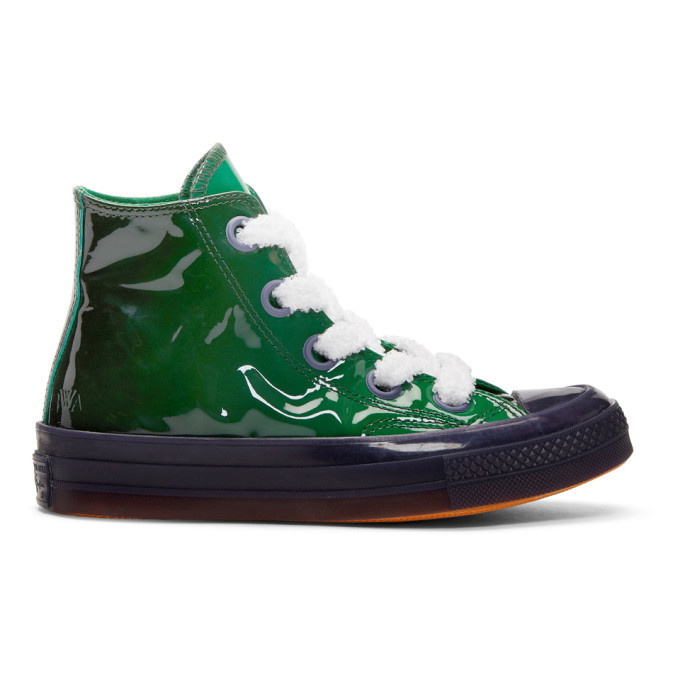 Photo: JW Anderson Green Converse Edition Patent Chuck Taylor 70 Toy Hi Sneakers