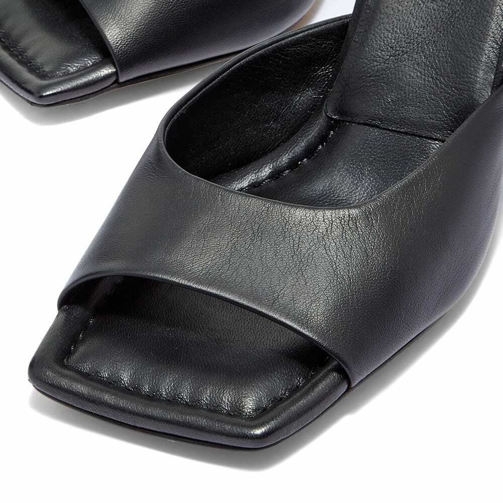 Gia Borghini Women's Leather Mule Square Toe Heel in Black Gia