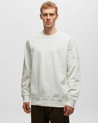 C.P. Company Diagonal Raised Fleece Sleeve Logo Sweatshirt White - Mens - Sweatshirts