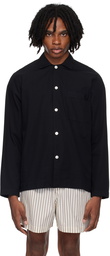 Tekla Black Long Sleeve Pyjama Shirt