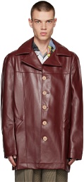 Bethany Williams Burgundy Paneled Faux-Leather Jacket
