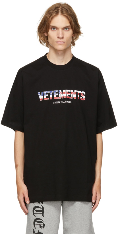 Photo: VETEMENTS Black Jersey US Logo T-Shirt