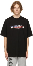 VETEMENTS Black Jersey US Logo T-Shirt