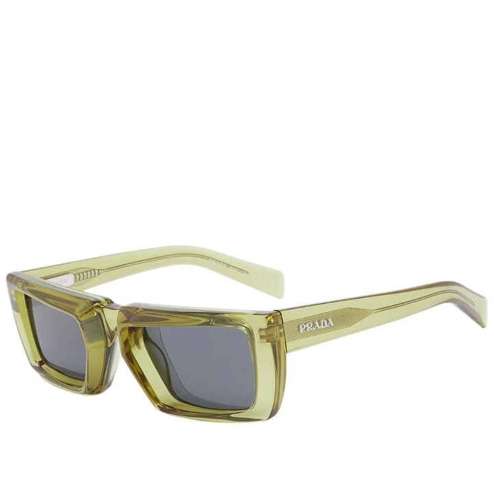 Photo: Prada Eyewear Men's PR 24YS Sunglasses in Crystal Fern/Dark Grey