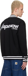 AAPE by A Bathing Ape Black 'AAPENOW' Moonface Varsity Jacket