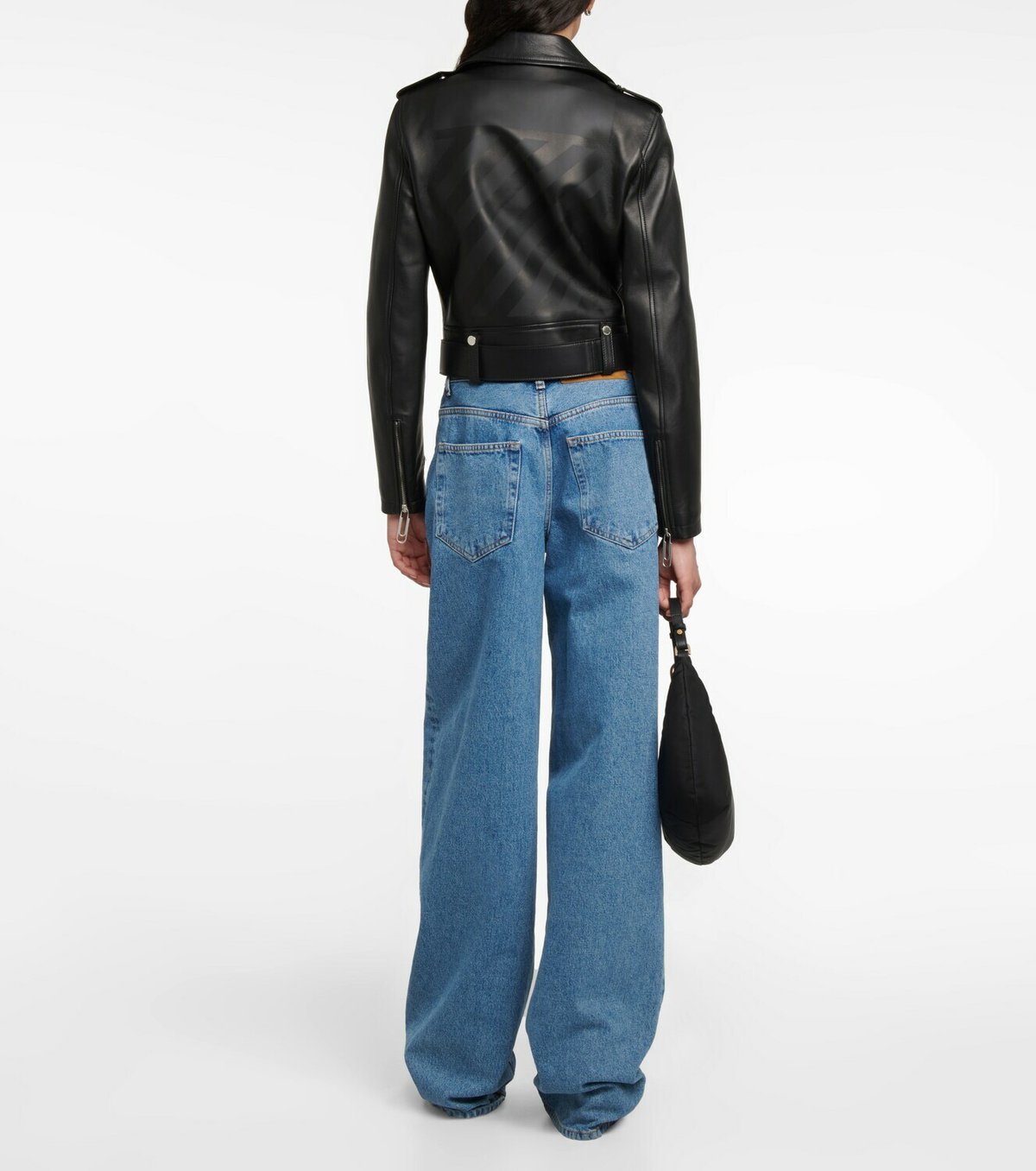 Off-White - Leather biker jacket