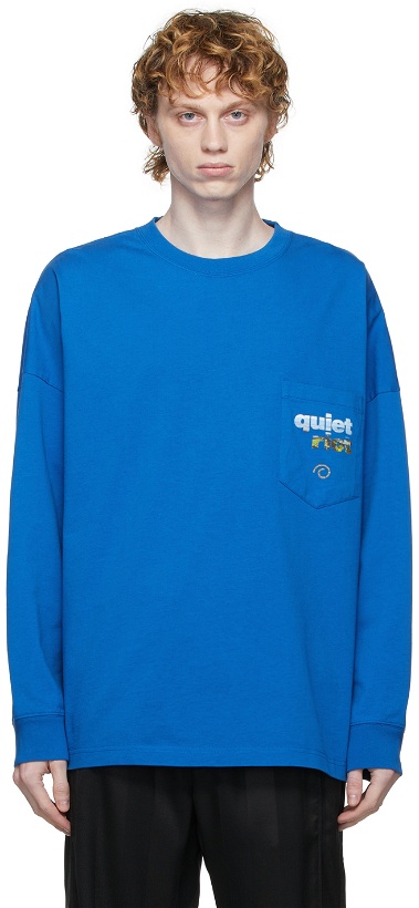 Photo: Martine Rose Blue Logo Long Sleeve T-Shirt