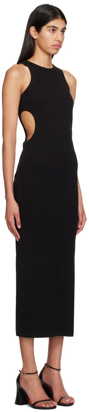 MSGM Black Cutout Midi Dress