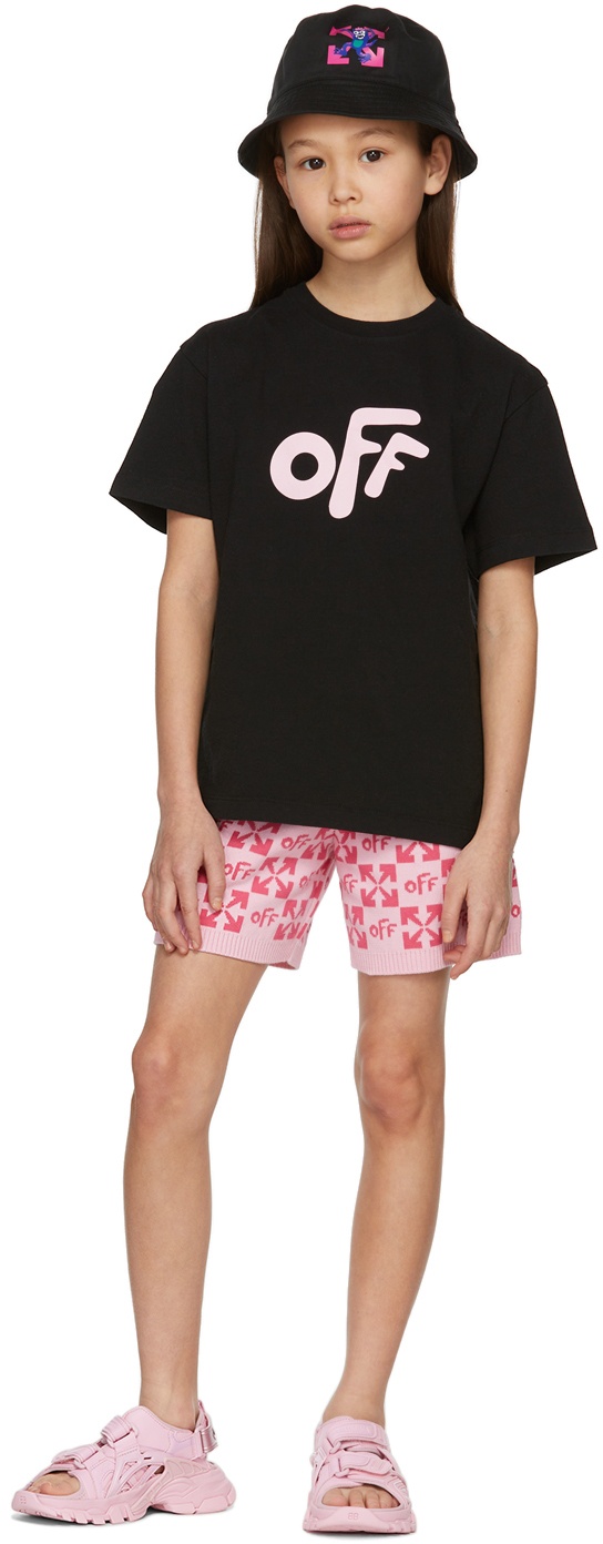 Off-White Kids Black & Pink Arrow T-Shirt Off-White