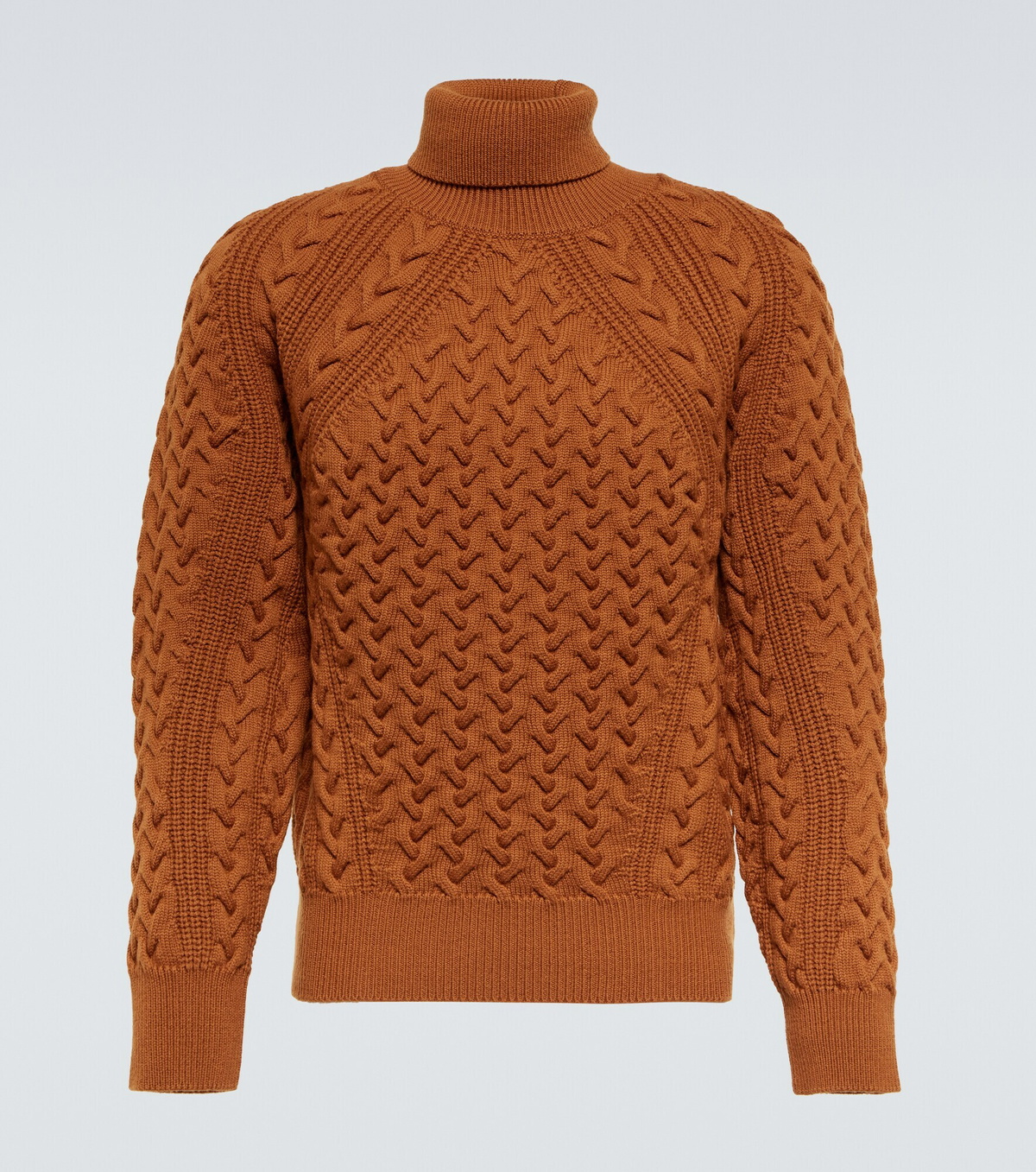 Zegna - Cable-knit turtleneck wool sweater