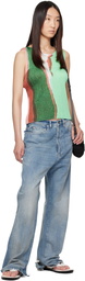 PLEATS PLEASE ISSEY MIYAKE Green May Grainy Colors Tank Top