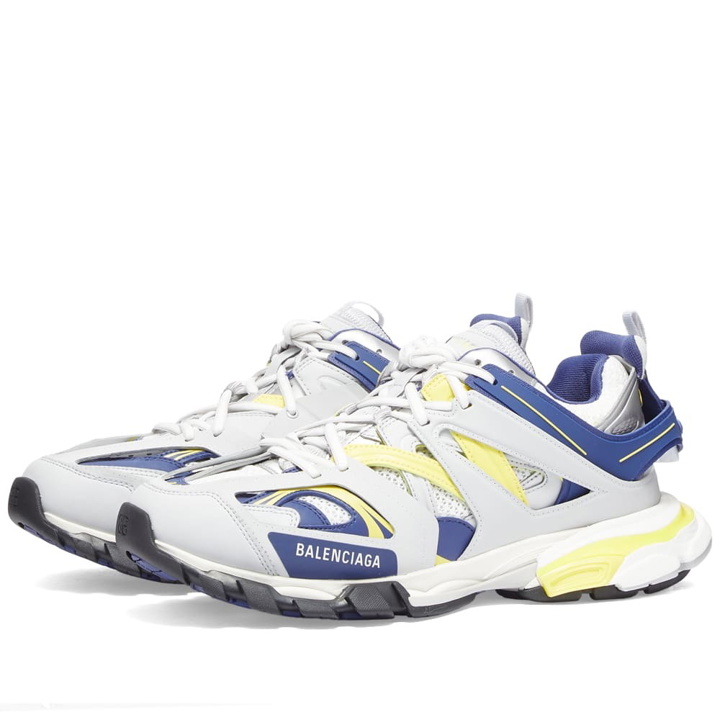 Photo: Balenciaga Men's Track Sneakers in White/Navy/Grey