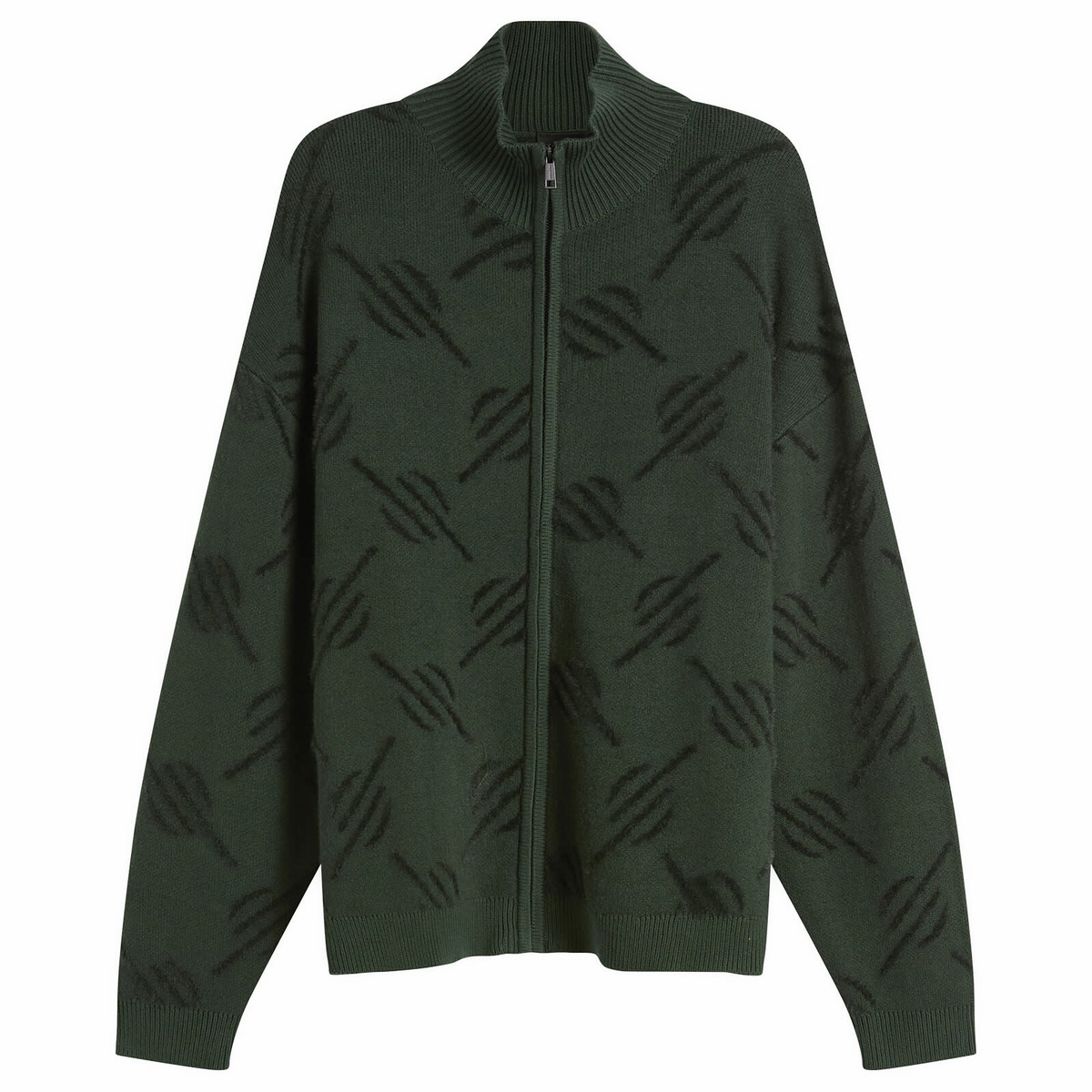 Daily Paper Men's Monogram Knit Zip Cardigan in Rosin