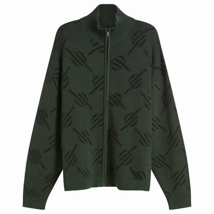 Photo: Daily Paper Men's Monogram Knit Zip Cardigan in Rosin