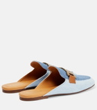 Tod's - Embellished denim slippers