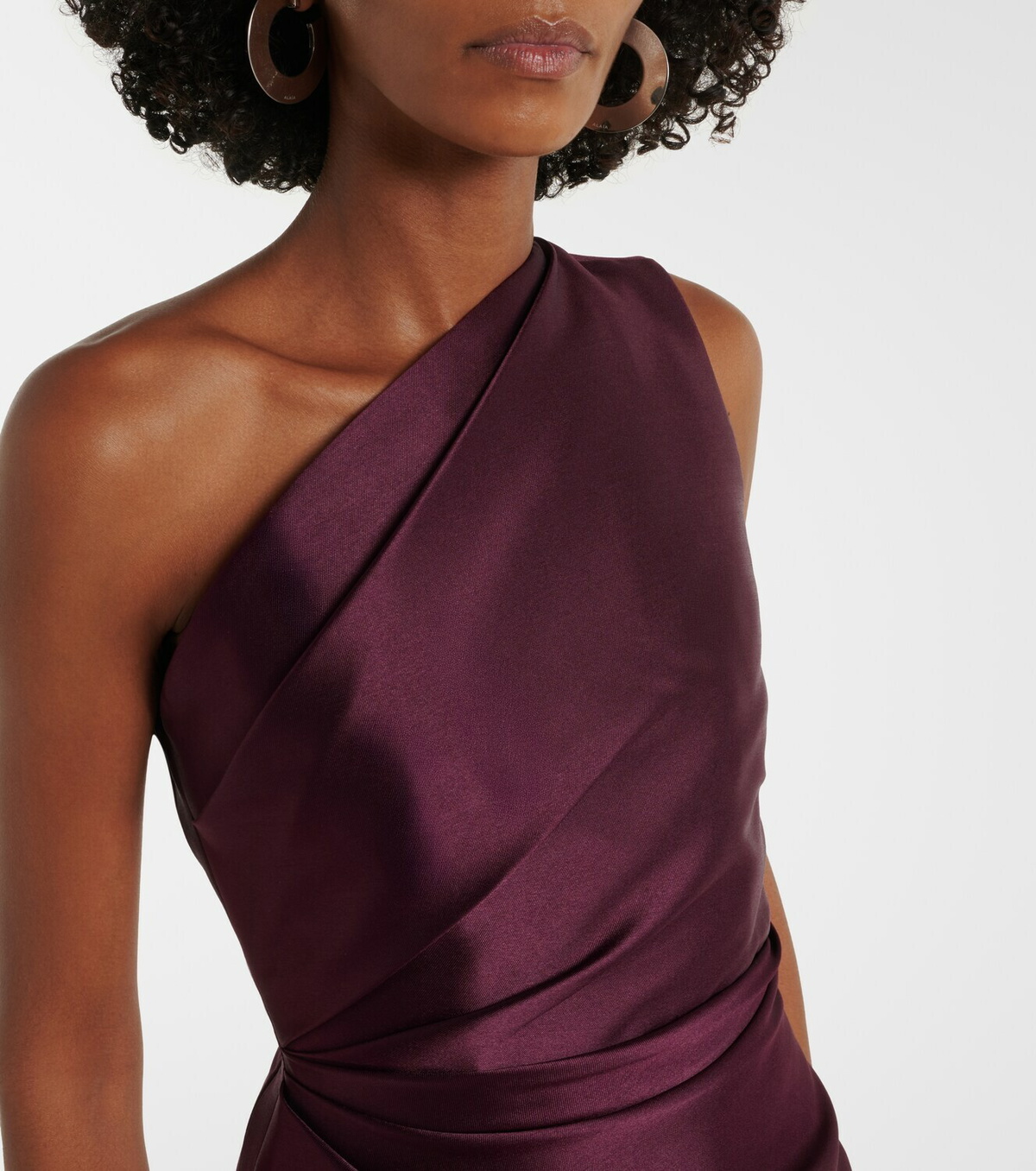 Solace London Kira draped satin gown