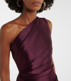 Solace London Kira draped satin gown
