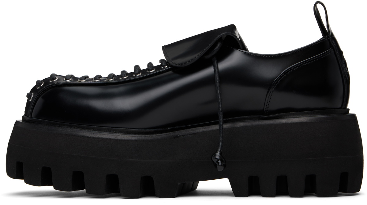 McQueen Black Sofa Lace Up Derbys