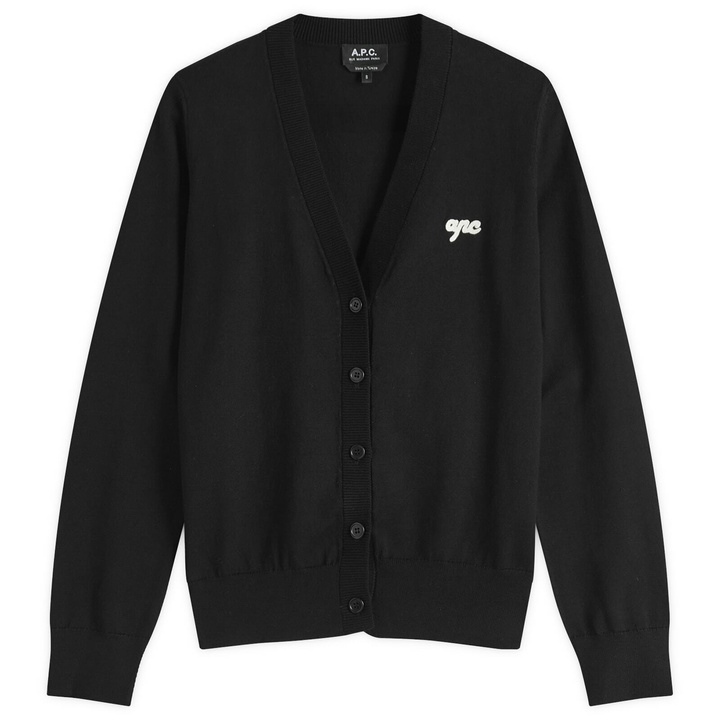Photo: A.P.C. Women's Berangere Logo Knit Cardigan in Black