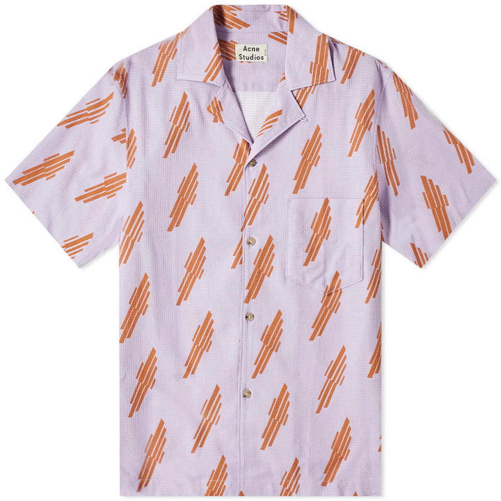 Photo: Acne Studios Simon Diagonal Vacation Shirt Pink & Ginger Orange