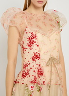Simone Rocha Patchwork Floral Tulle Midi Dress Multicoloured 1
