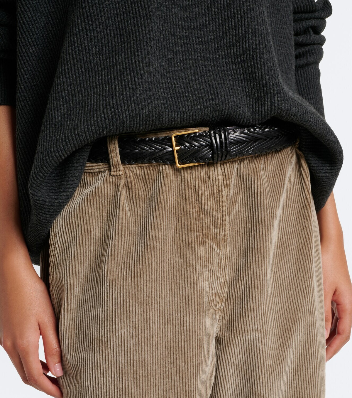 The Row Braided leather belt