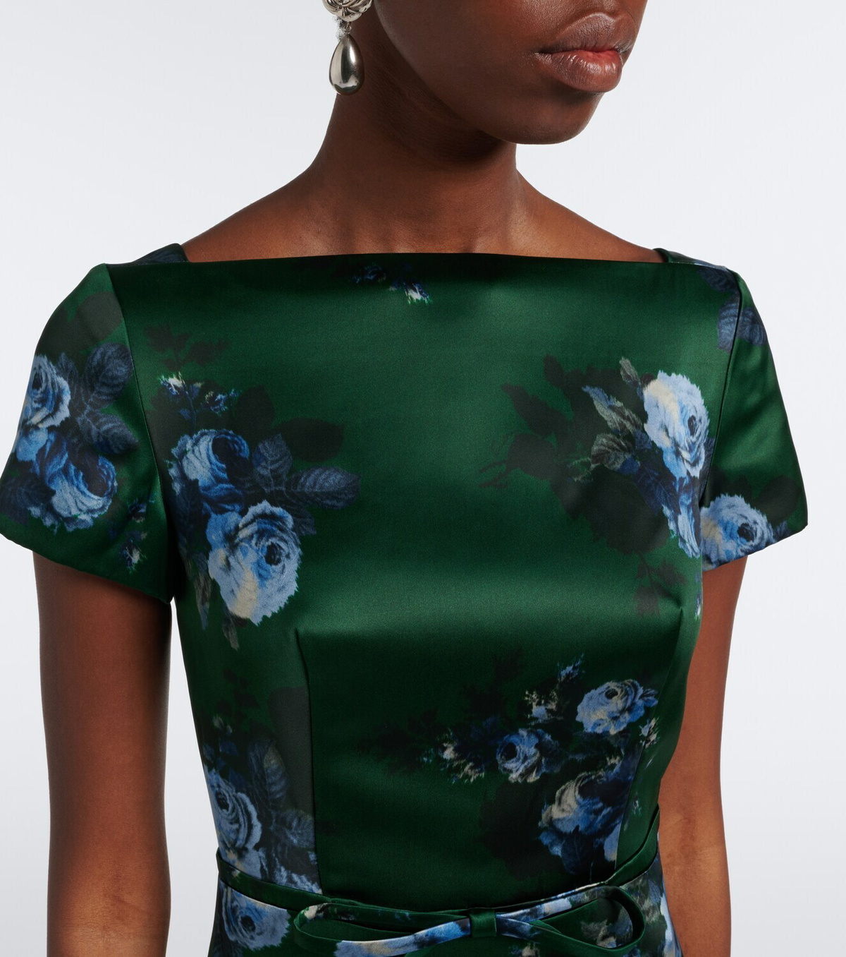 Erdem Belted floral duchess satin gown