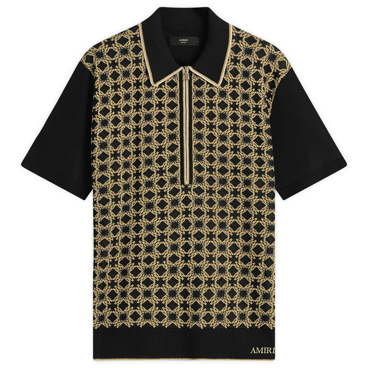 AMIRI Men's Ma Quad Zip Polo in Black