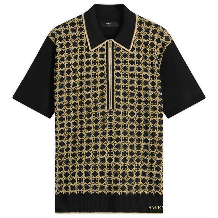 Photo: AMIRI Men's Ma Quad Zip Polo in Black
