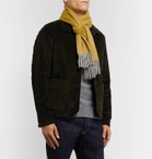 Begg & Co - Arran Fringed Colour-Block Cashmere Scarf - Yellow