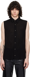 AMI Paris Black Spread Collar Shirt