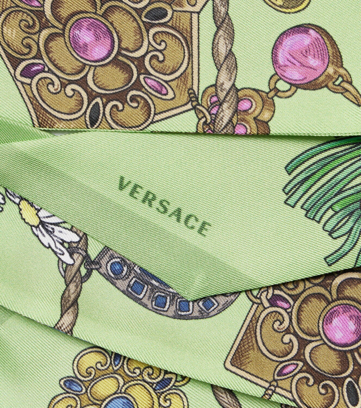 Versace Floral silk twill scarf