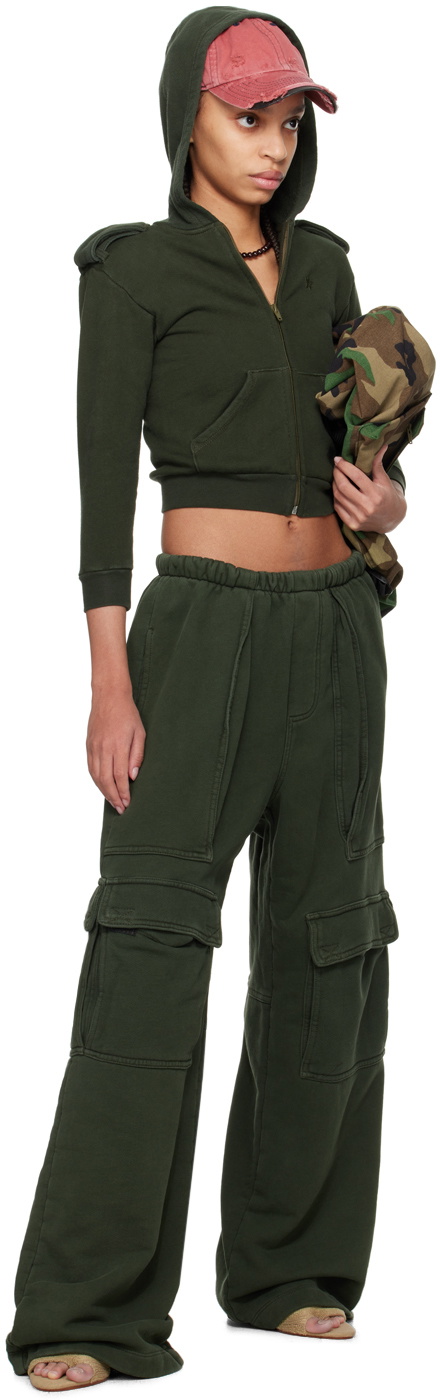 GREG ROSS Khaki Shrunken Military Hoodie