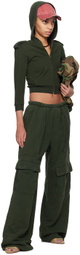GREG ROSS Khaki Shrunken Military Hoodie