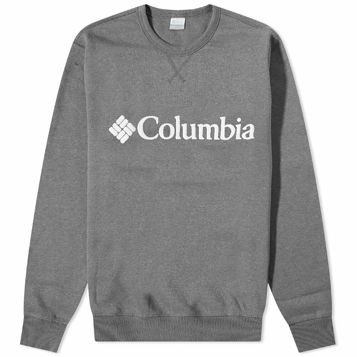 Photo: Columbia Men's Logo Fleece Crew Sweat in City Grey Heather