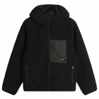 Taion Men's Mountain Boa Hooded Fleece Jacket in Black/Black
